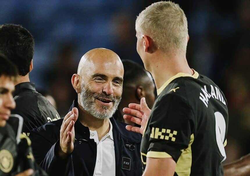 Enzo Maresca e Erling Haaland